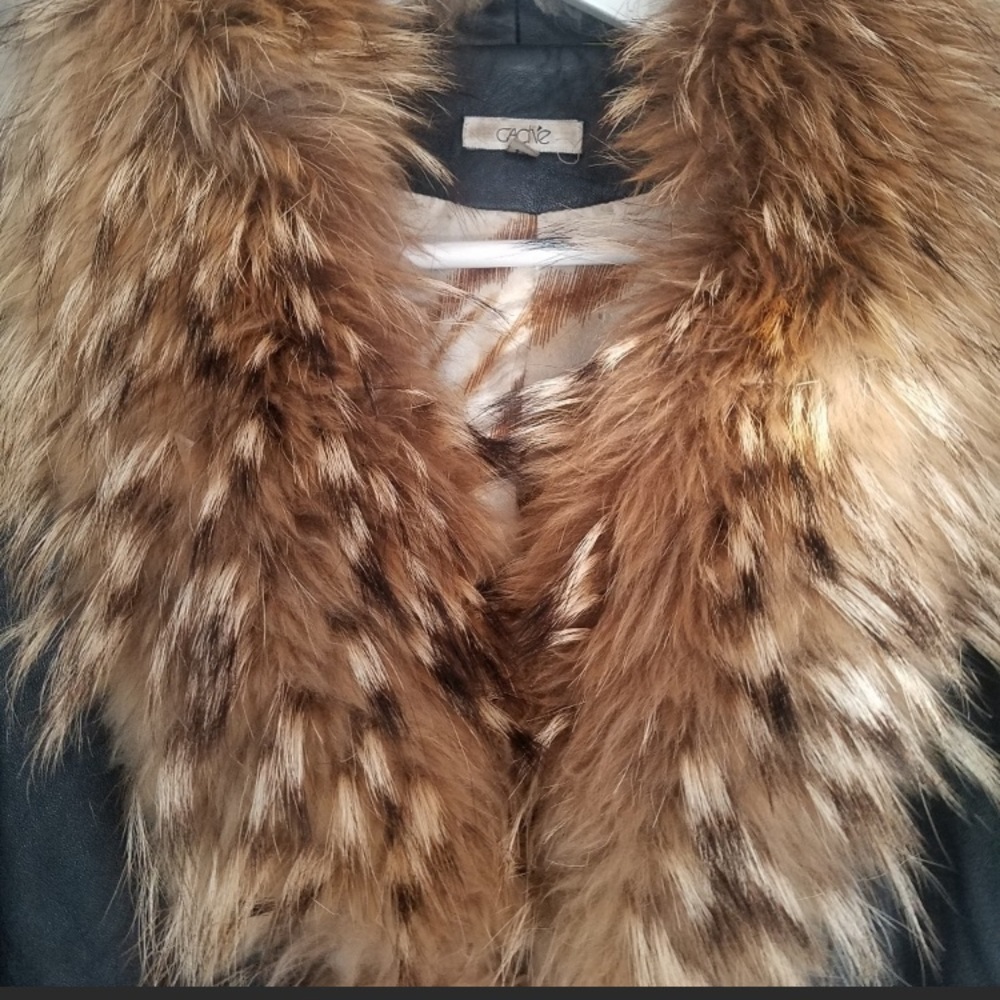 Cache Soft Leather Jacket With Real Fur - image 1